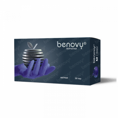 Benovy Перчатки нитриловые фиолетово-голубые (S)