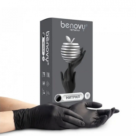 Benovy Перчатки нитриловые Черные (XS)