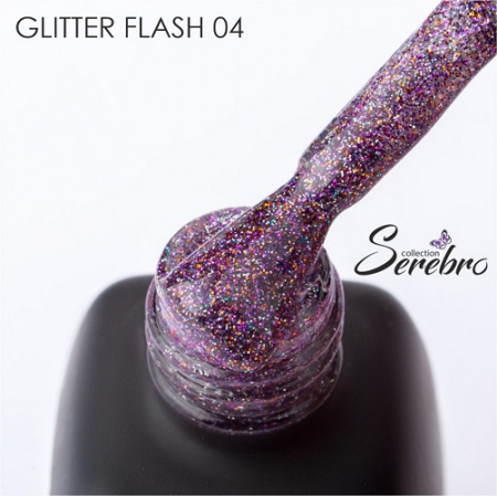 Serebro Гель-лак светоотражащий Glitter flash №04 11мл