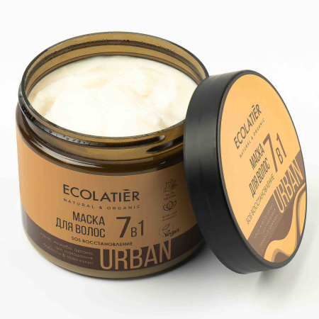 ECOLATIER Urban Маска для волос SOS Восстановление 7 в 1 какао & жожоба 380 мл