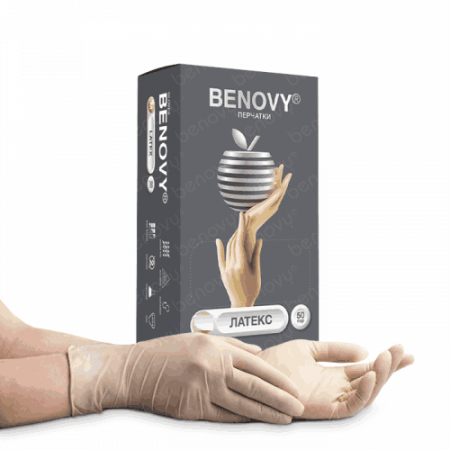 Benovy Перчатки латексные Натуральный (XL)